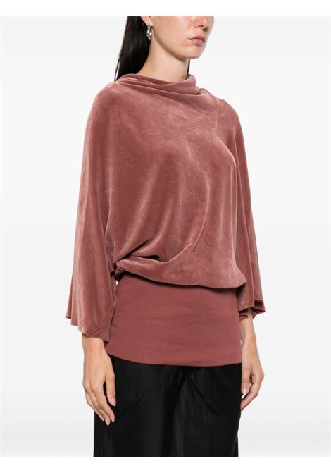 Top drappeggiato effetto velluto in rosa Rick owens - donna RICK OWENS | RP02E4231V13